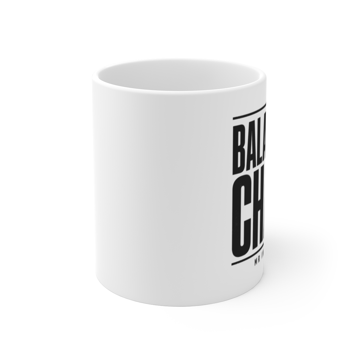 Mr Inbetween "Balancing Chaos" White Mug - alternate angle 1, merchandise